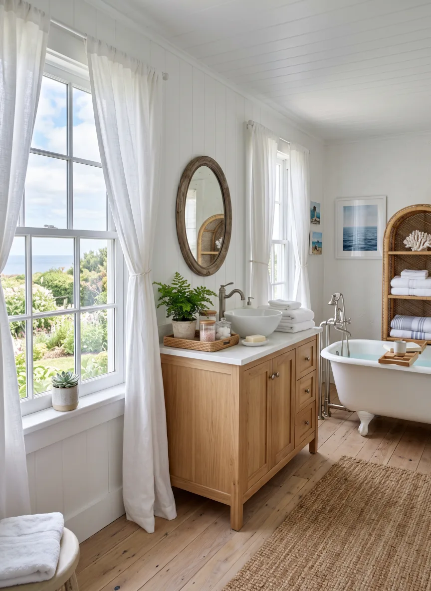 A bathroom in Coastal
