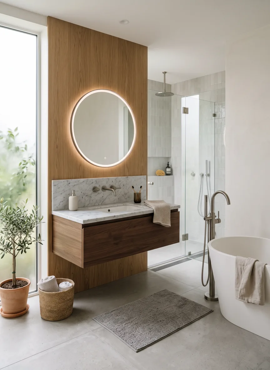 A bathroom in Modern