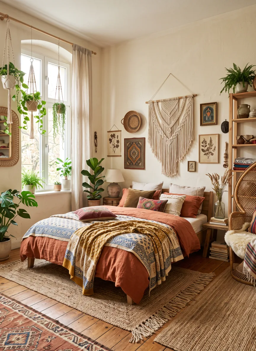 A bedroom in Bohemian