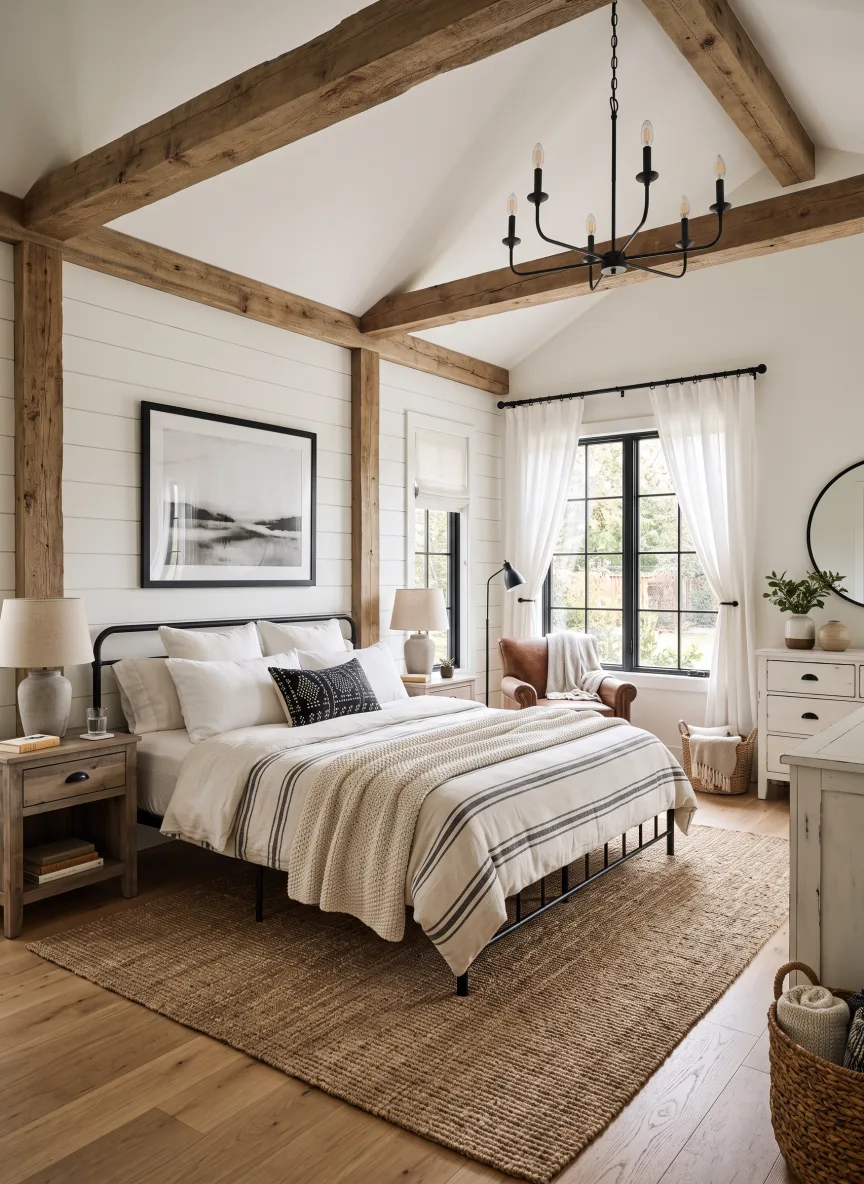 A bedroom in Modern Farmhouse