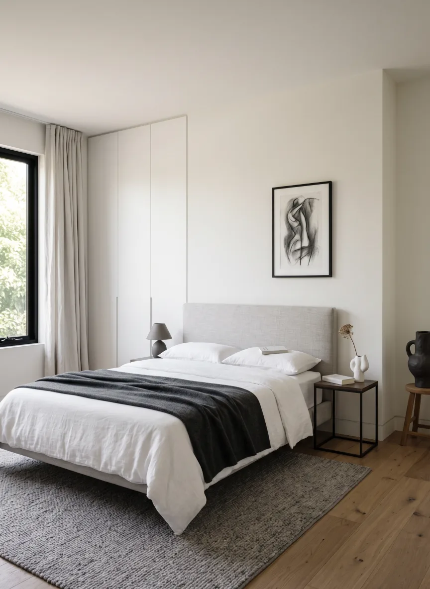 A bedroom in Minimalist