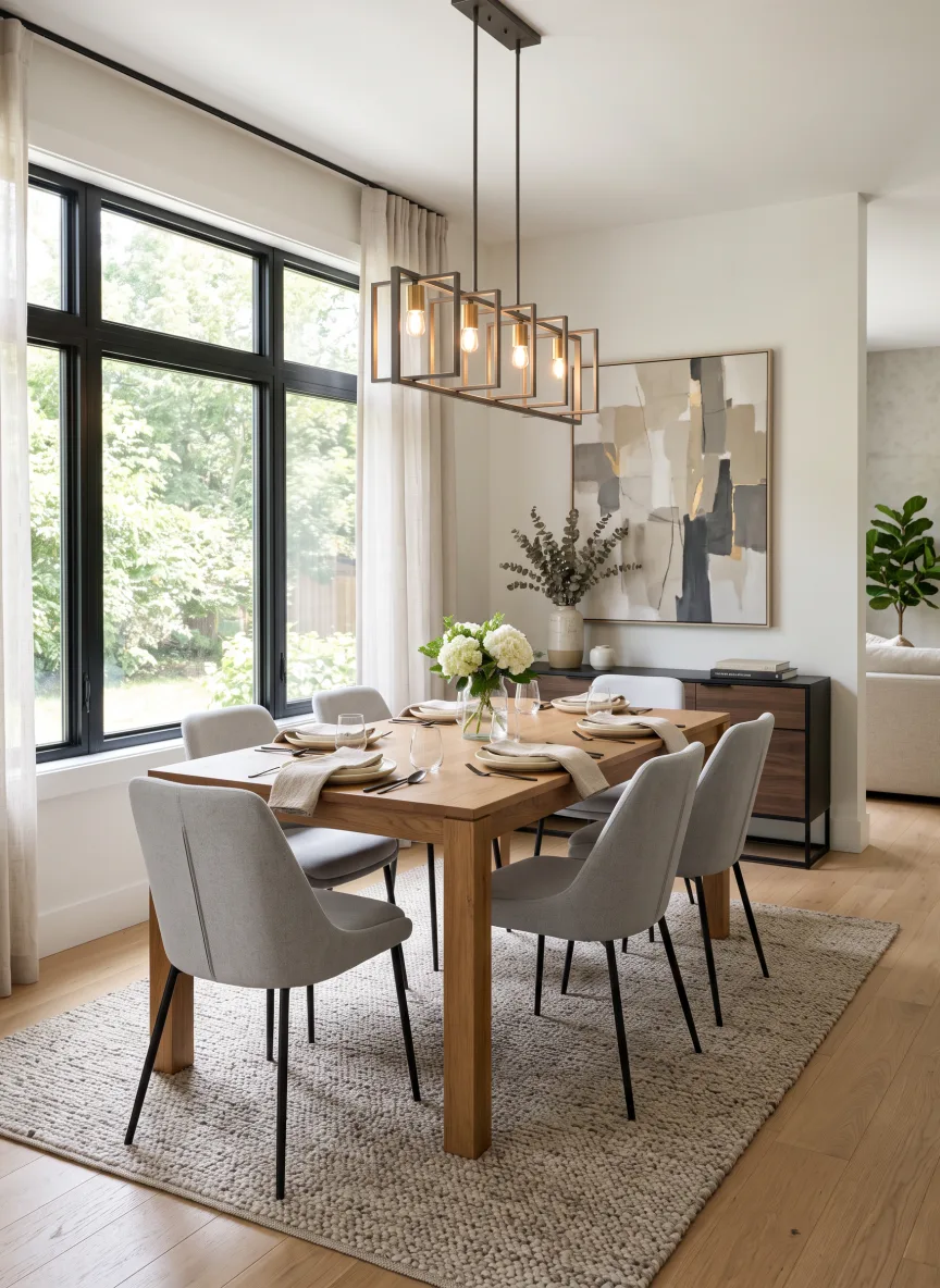 A dining room in Modern