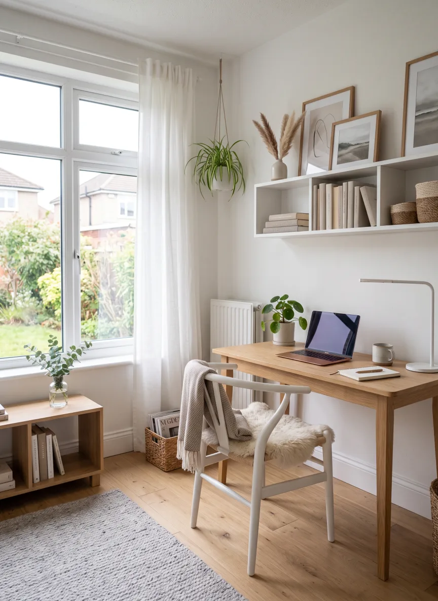A home office in Scandinavian