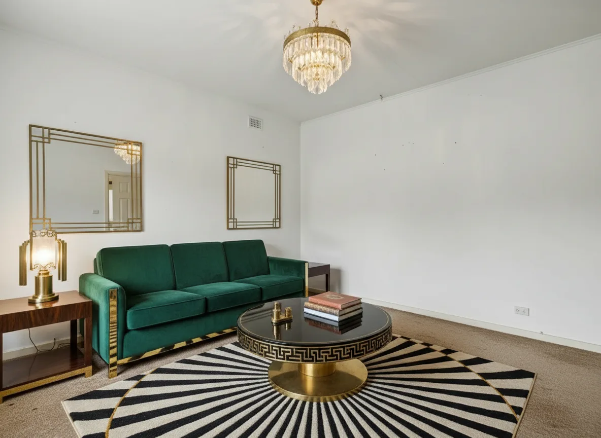 A living room in Art Deco