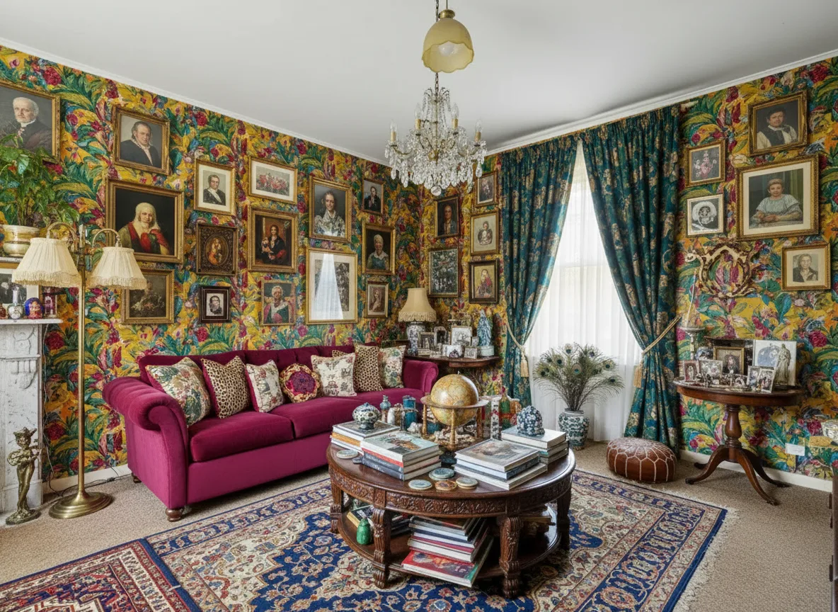 A living room in Maximalist