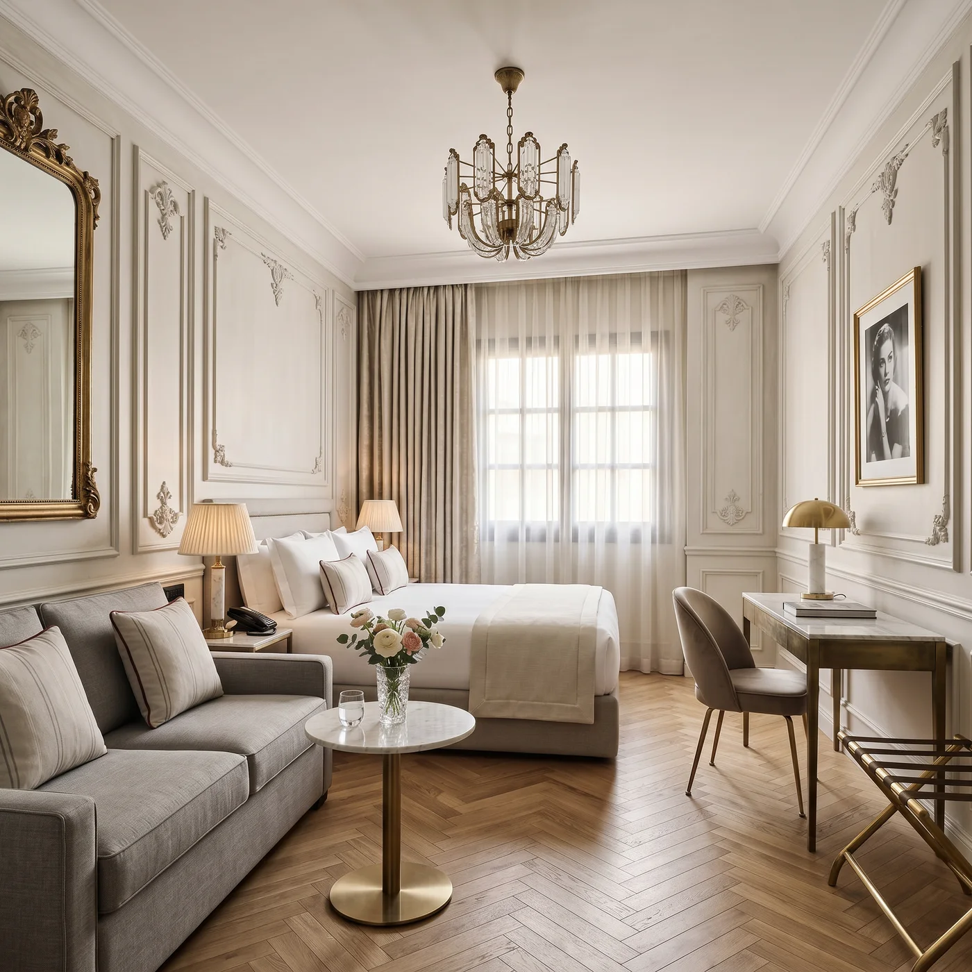 Parisian Bedroom room designed with restylai